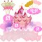 72PCS Glittery Princess Cupcake Toppers – Pink & Gold Crown Tiara Picks for Birthday, Baby Shower & Wedding